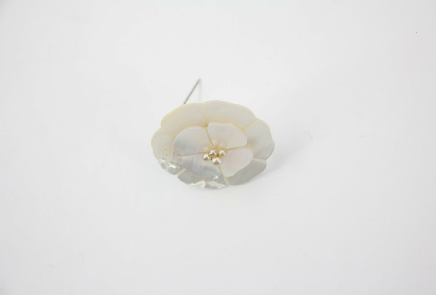 Chanel 98A Mother-of-Pearl Camellia Imitation Pearl Petal Brooch