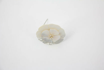 Chanel 98A Mother-of-Pearl Camellia Imitation Pearl Petal Brooch