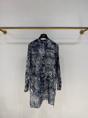 Dior blue Print Shirt Dress