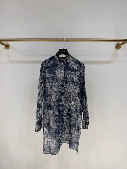 Dior blue Print Shirt Dress