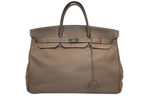 HERMES BIRKIN 50 Etoupe TC leather palladium hardware