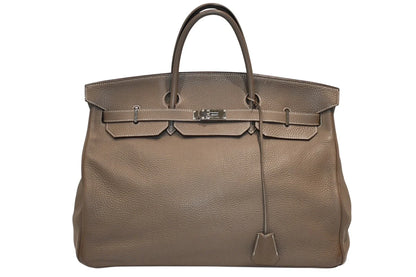 HERMES BIRKIN 50 Etoupe TC leather palladium hardware