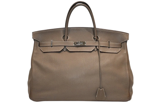 HERMES BIRKIN 50 Etoupe TC leather palladium hardware