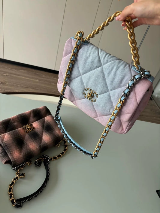 Chanel 24c light blue gradient denim 19 bag