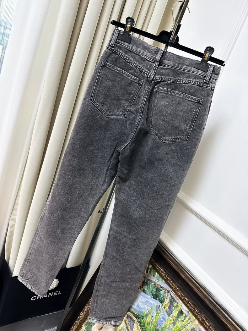 Chanel 23C smoky grey double-C jeans