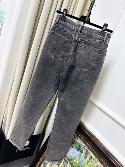 Chanel 23C smoky grey double-C jeans