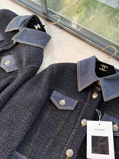 Chanel 21p denim tweed jacket