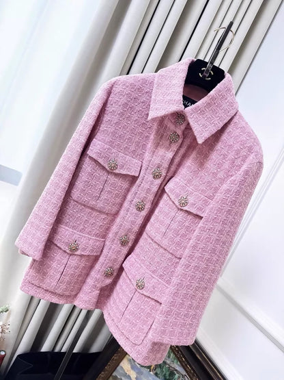 Chanel 19B Pink Tweed Jacket