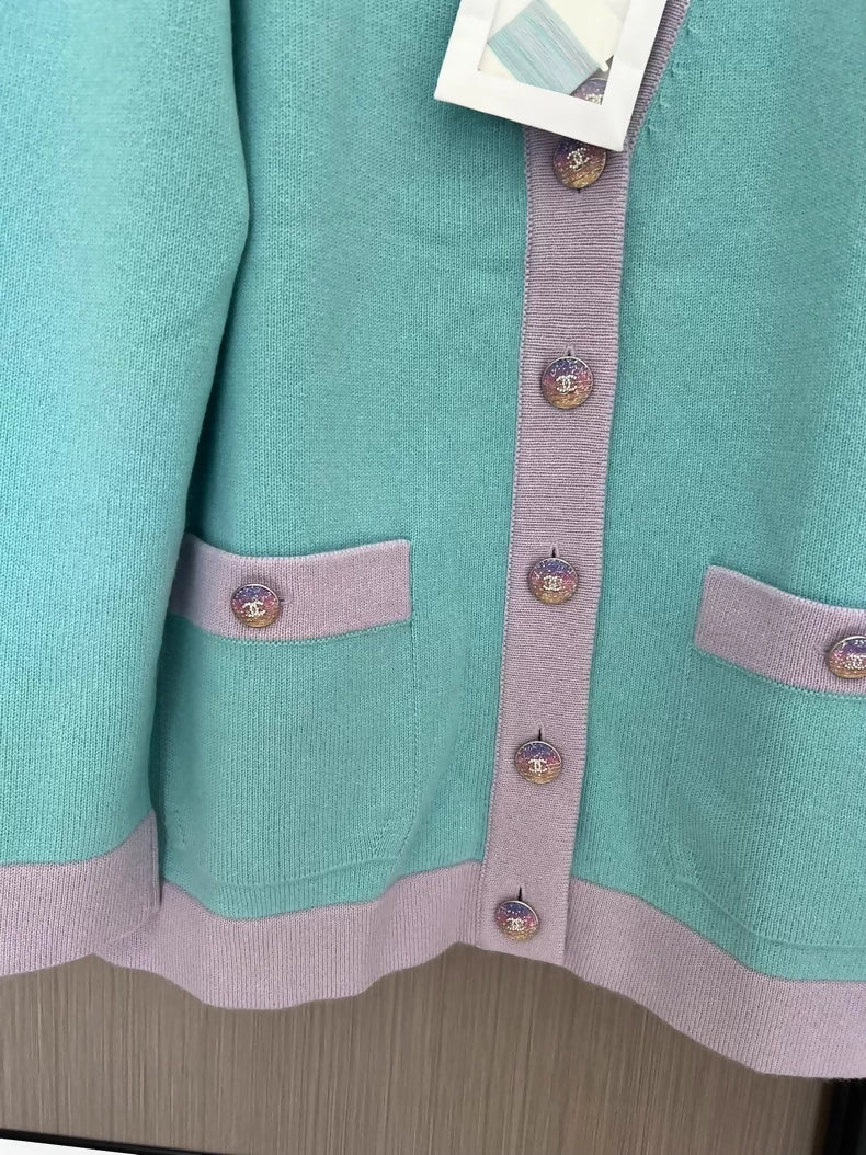 Chanel 24C Pink and Purple Cardigan,