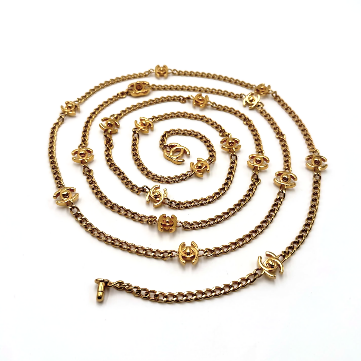 Chanel Vintage CC Gold Turnlock Necklace