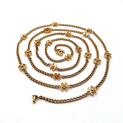 Chanel Vintage CC Gold Turnlock Necklace