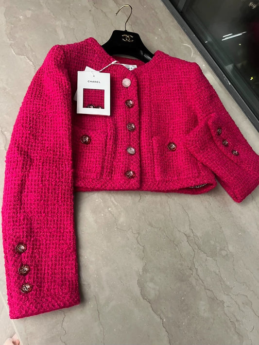 Chanel 21k fuchsia tweed jacket