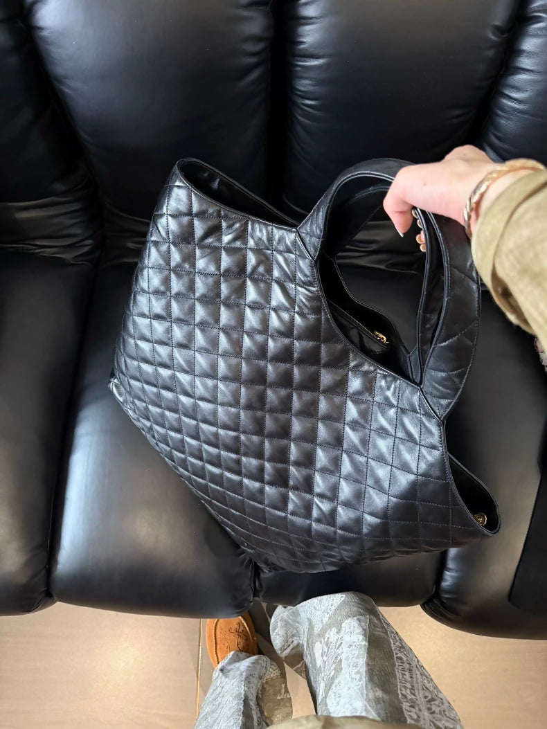 Saint Laurent large black and gold Icarus tote bag