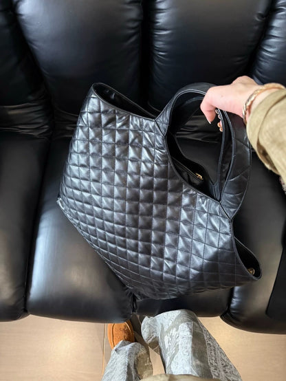 Saint Laurent large black and gold Icarus tote bag