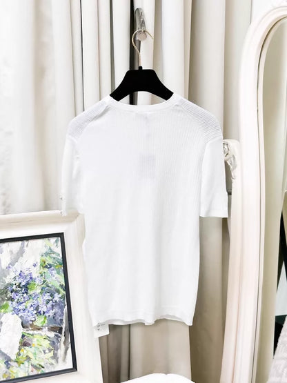 Chanel 20S White Knit Top