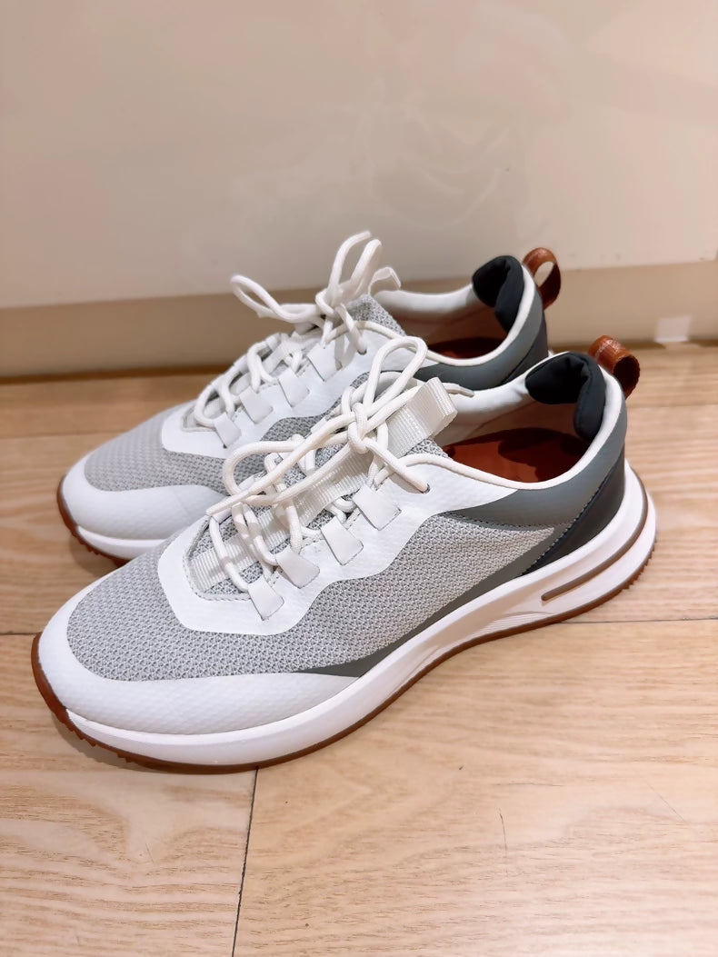 Loro Piana White/Grey Color Block Sneakers