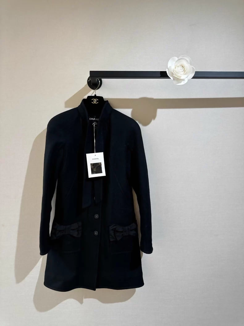 Chanel 24B black jacket with bow pocket