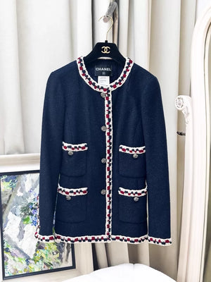 Chanel 2011 navy blue tweed jacket
