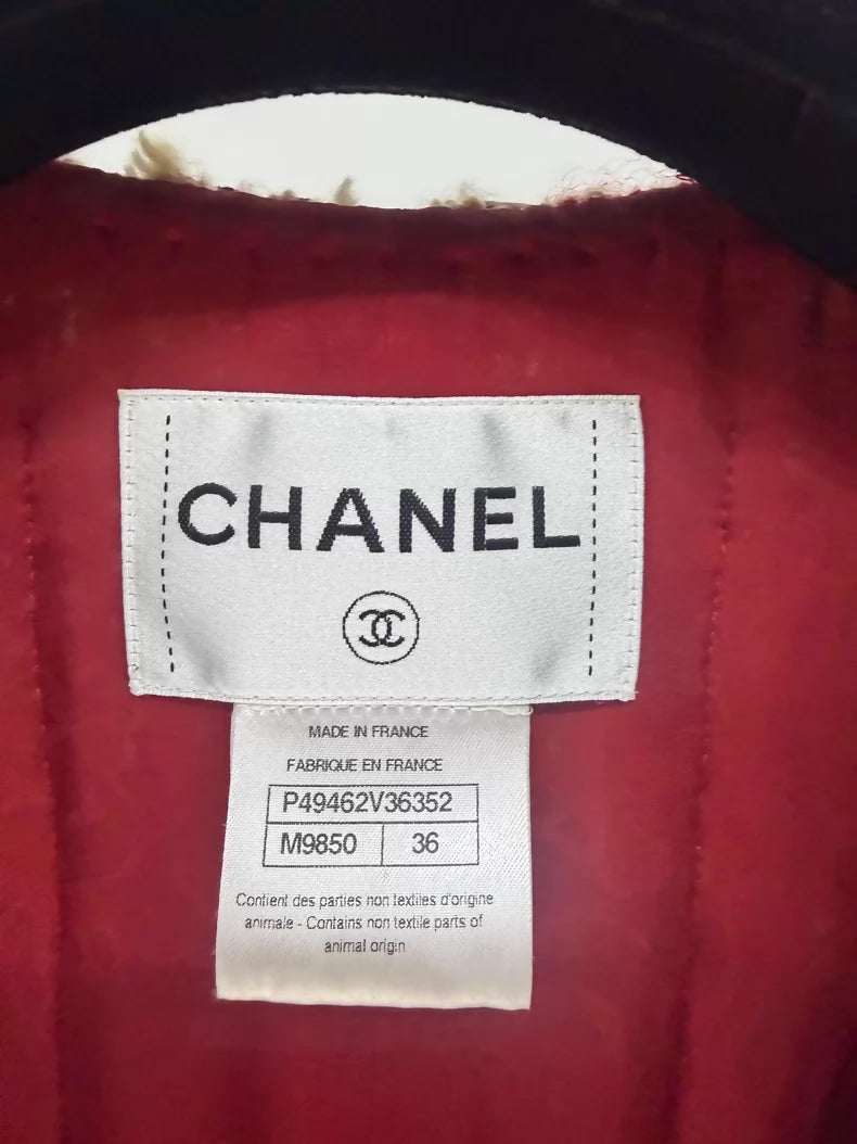 Chanel Dallas Red Tweed Beaded Cardigan