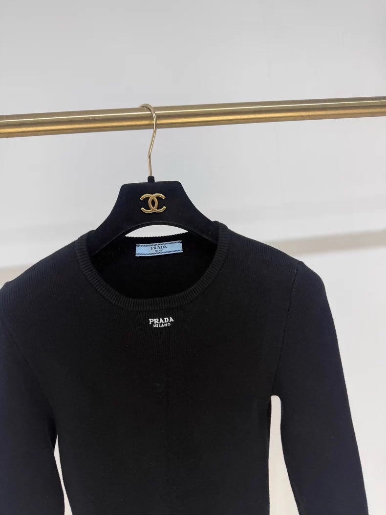 Prada black knit top
