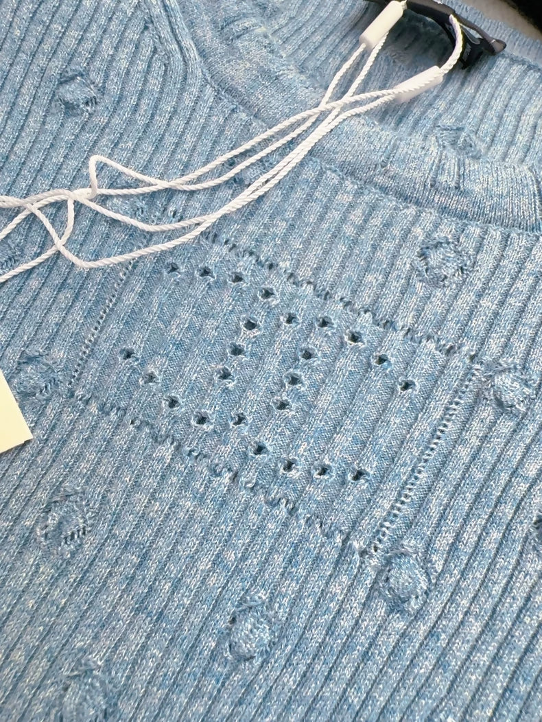Chanel 25P blue knit top