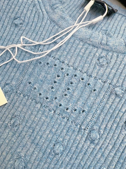 Chanel 25P blue knit top
