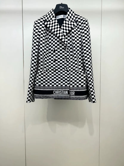 Dior checkered lapel blazer
