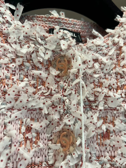Chanel floral pink tweed jacket & skirt