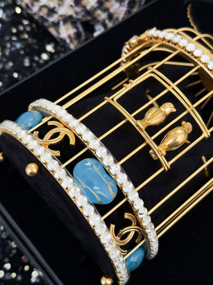 Chanel 20A Métiers d'Art gold rhinestone birdcage bag