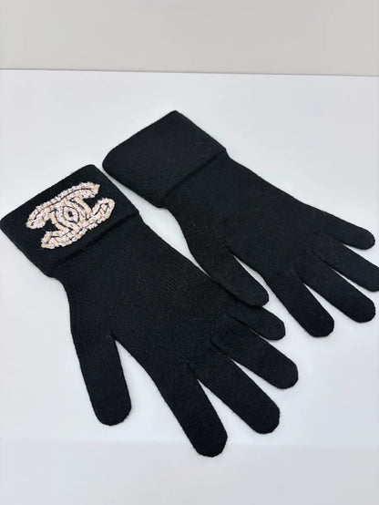 Chanel Black Cashmere Gloves