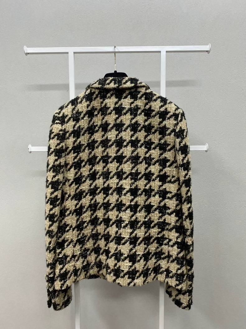 Chanel 19k houndstooth wool jacket