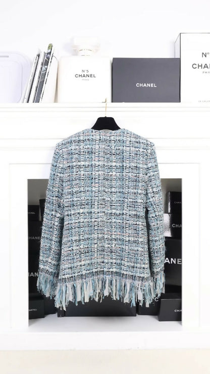 Chanel 2017 Blue Tweed Jacket