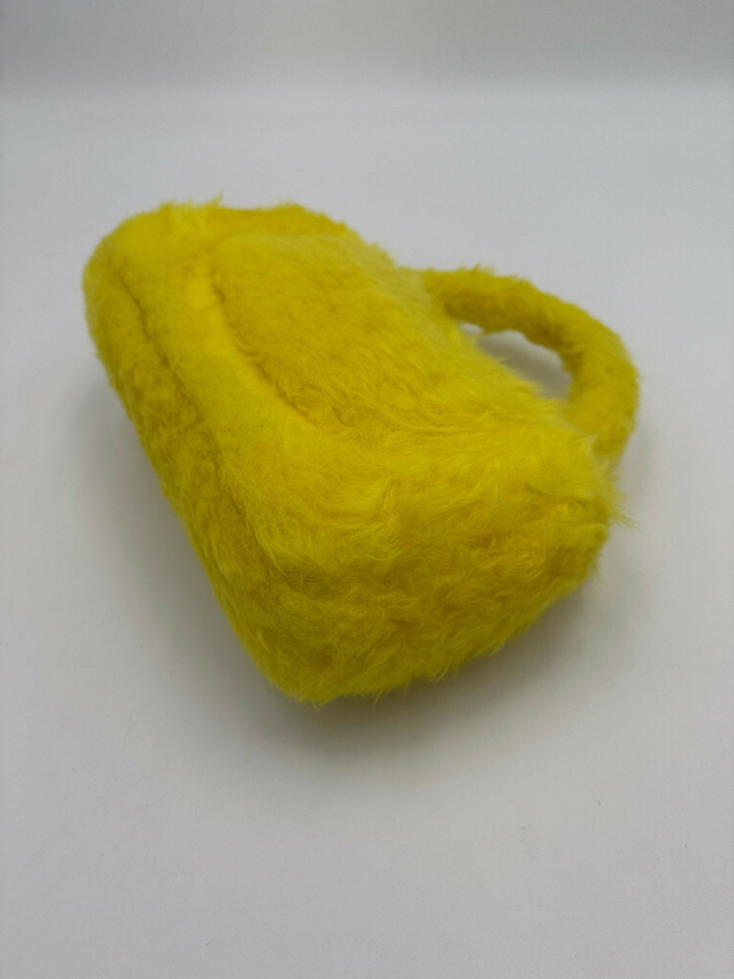 Chanel Vintage 1994 Yellow Fur Top Handle Bag