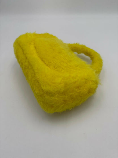 Chanel Vintage 1994 Yellow Fur Top Handle Bag