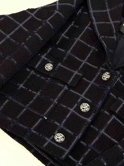 Chanel 24S Sequined Dark Blue tweed Jacket