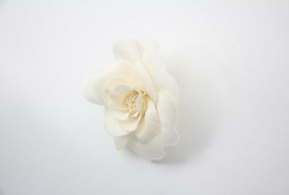 Chanel Vintage 81-85 White Silk Camellia Brooch