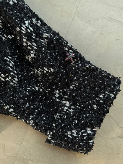 Chanel 24C black sequined tweed jacket
