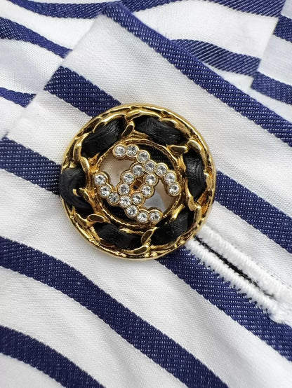Chanel 22S blue and white striped shirt,