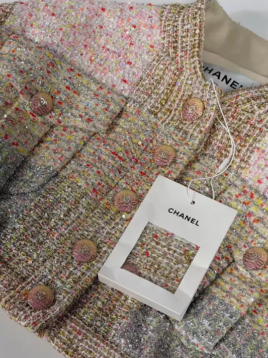 Chanel 24C gold multicolor Cropped jacket