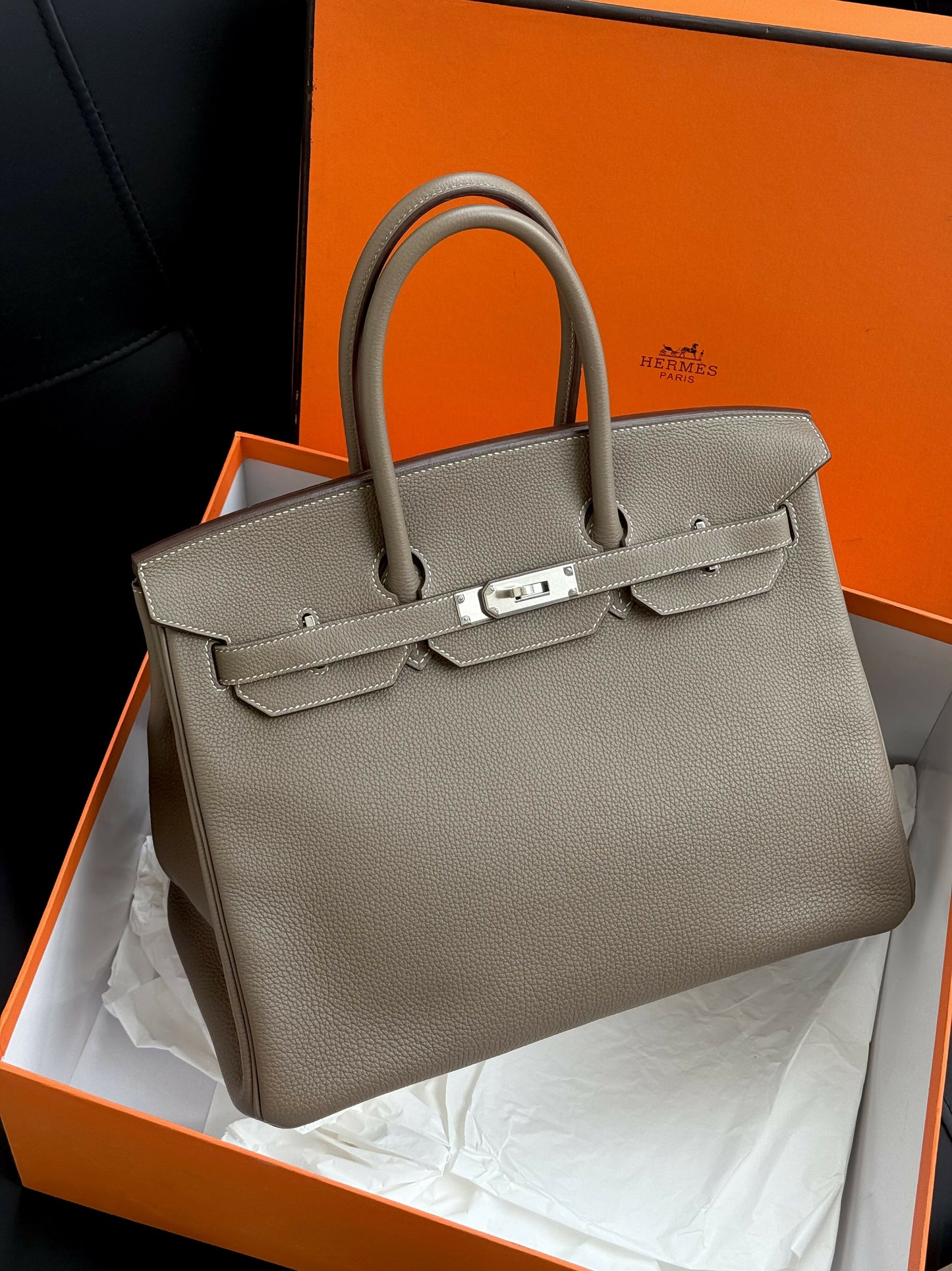Hermès Birkin 35 Étoupe Togo Leather with Palladium Hardware