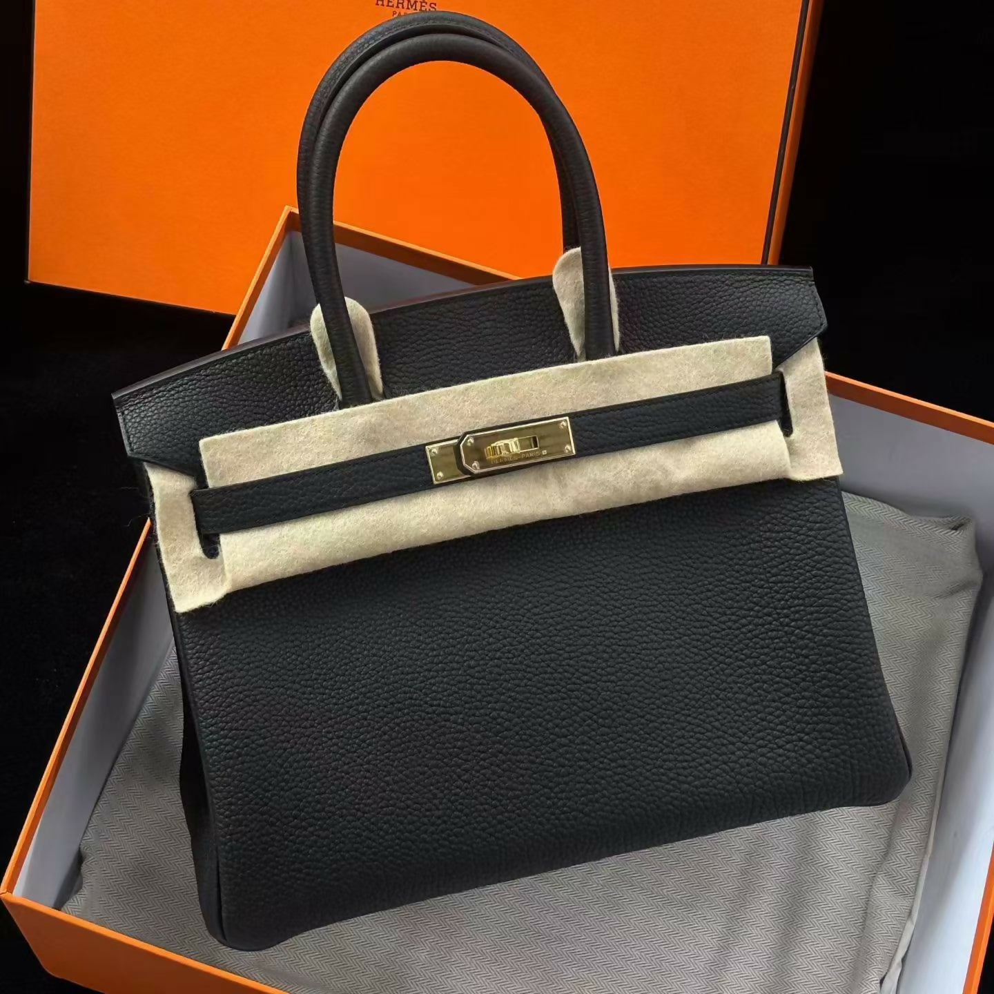 Hermès Birkin 30 Noir (Black) Togo Leather with Gold Hardware