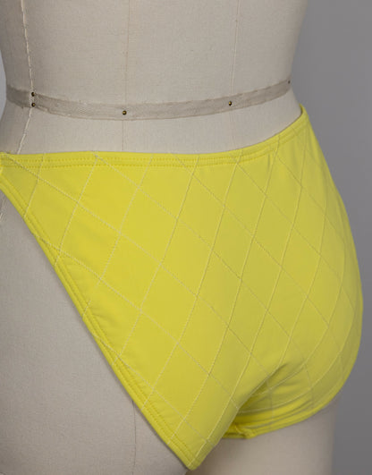 Chanel 1994 Cruise Vintage Yellow Logo Quilted Bikini