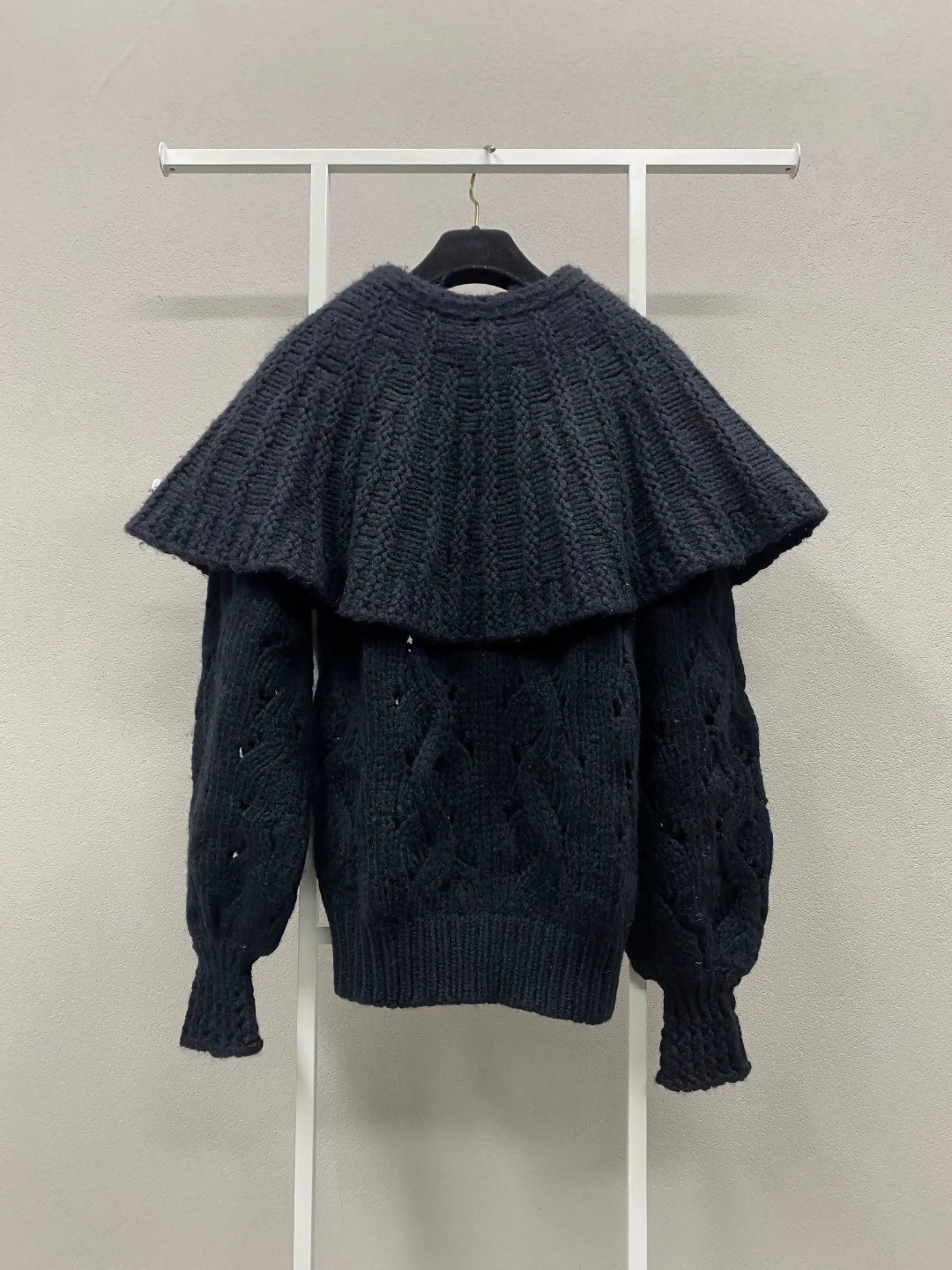 Chanel 21B black cape knitted pullover top