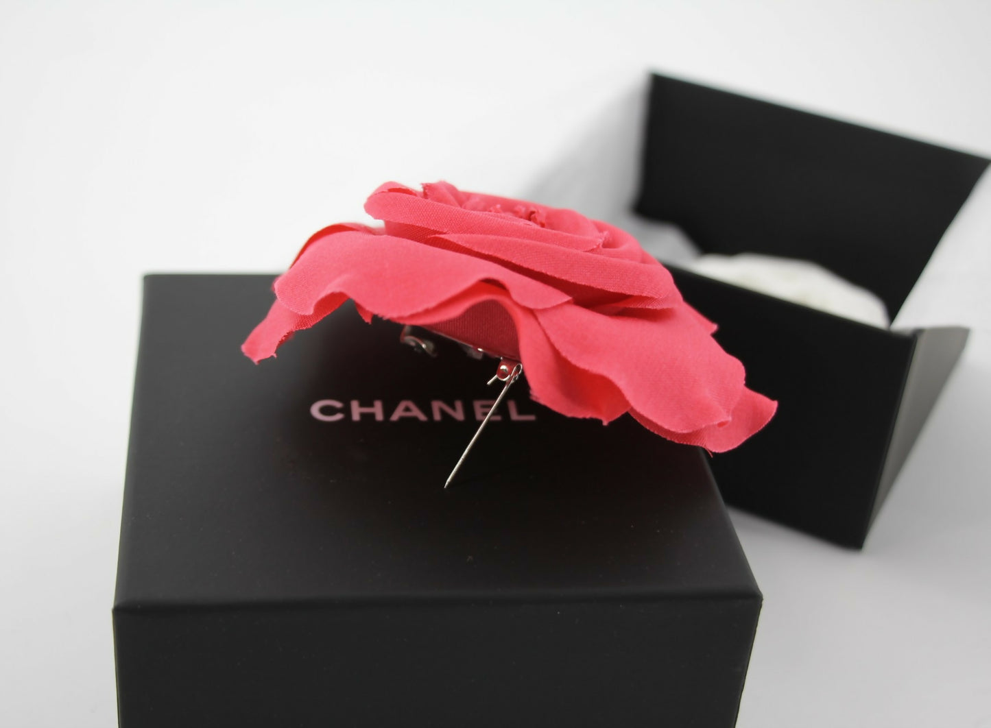 Chanel G26C Fabric Red Camellia Brooch