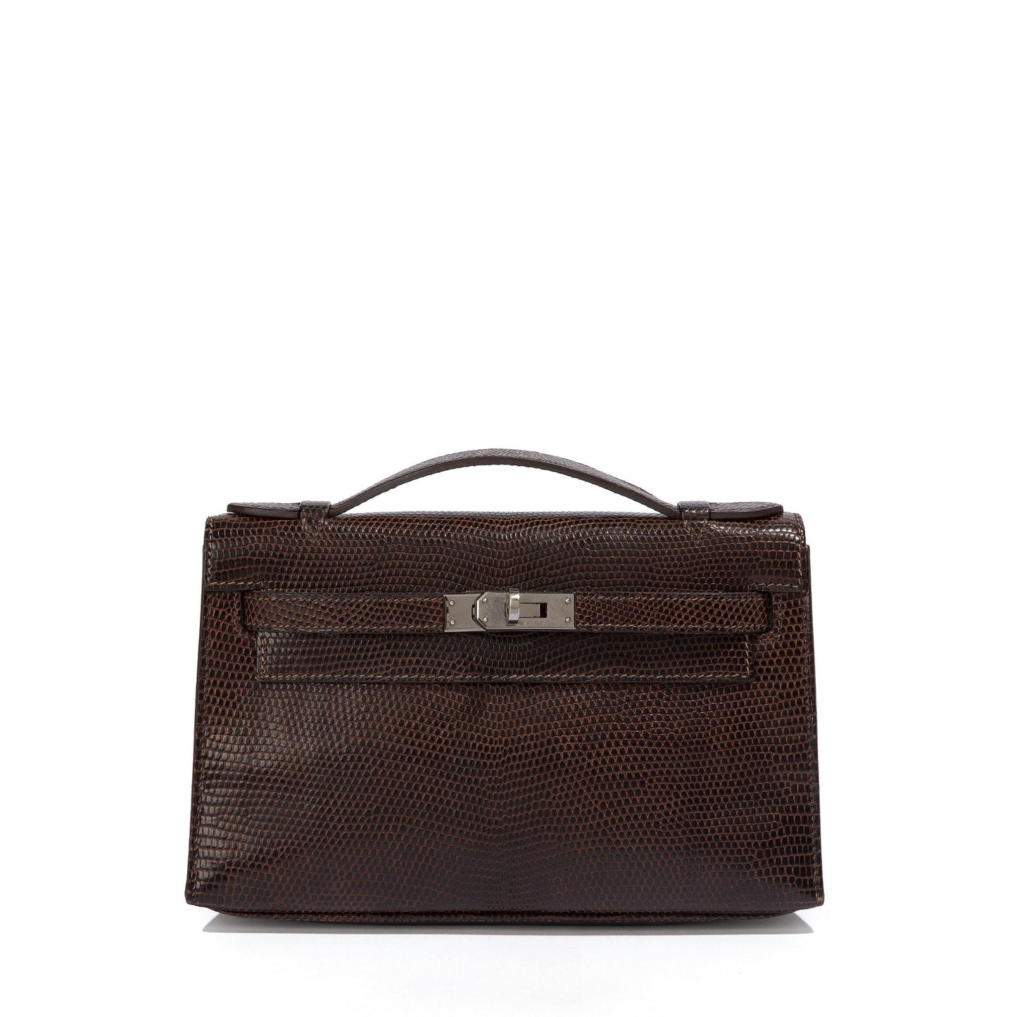 Hermès Chocolat Niloticus Lizard Kelly Pochette RHW