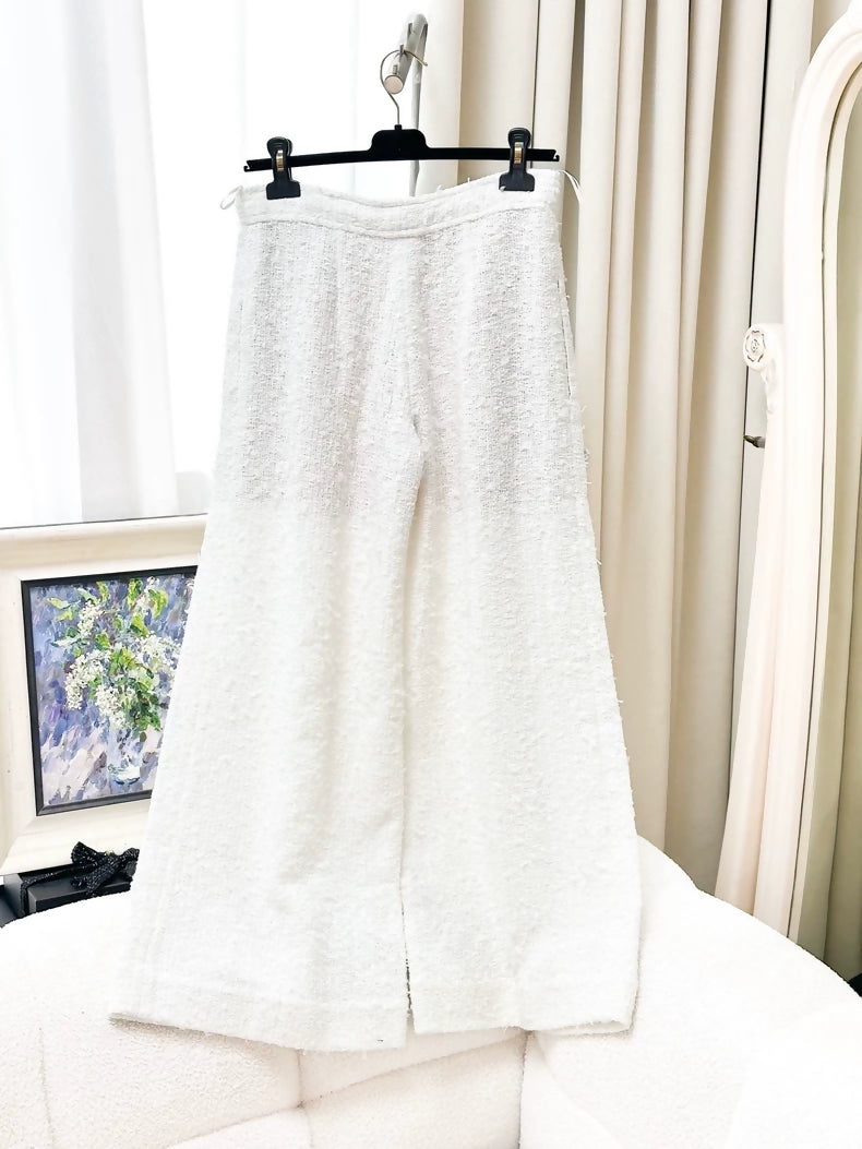 Chanel tweed wide leg pants