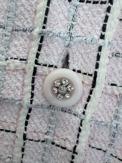Chanel 25C Pink Plaid Tweed Dress
