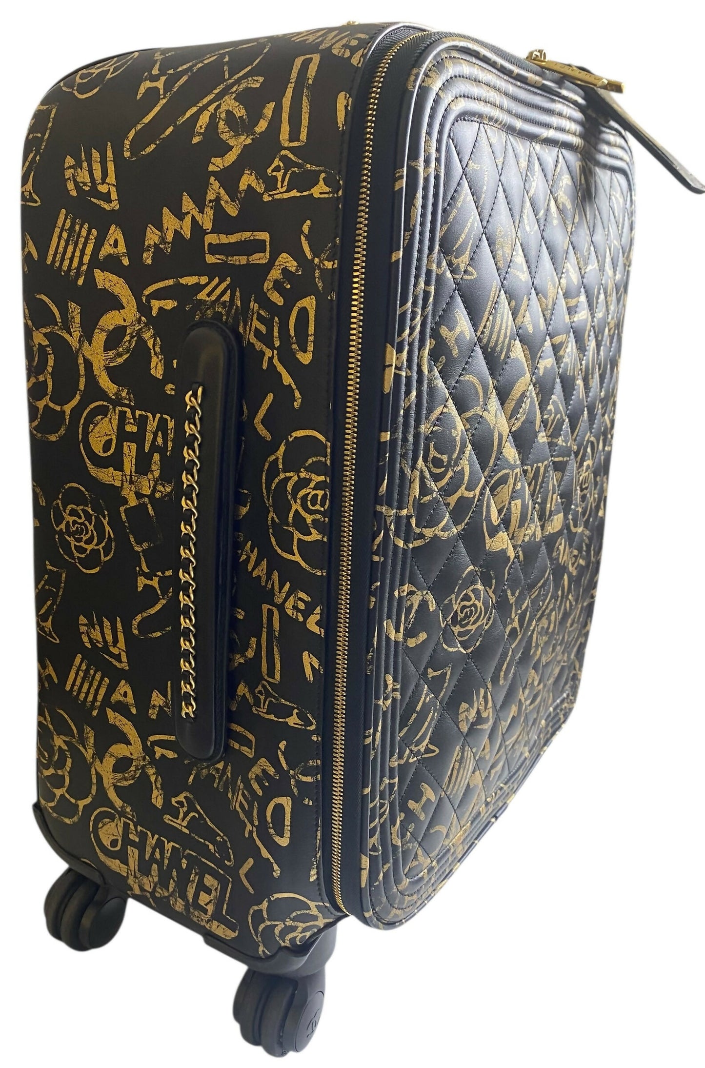 Rare Chanel 19A Paris New York Egypt Graffiti Trolley Travel Bag Carry On Luggage