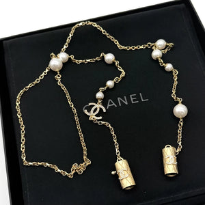 Chanel earphone chain and pearl necklace