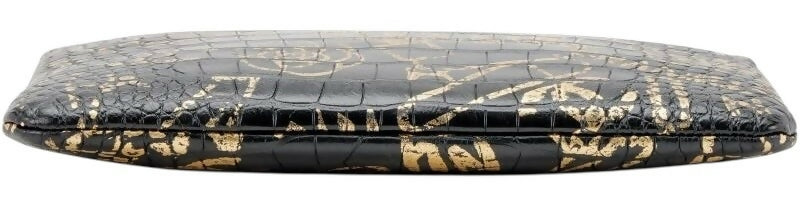 Chanel 19A Paris New York Egyptian Croc Embossed Graffiti Medium O Case Clutch